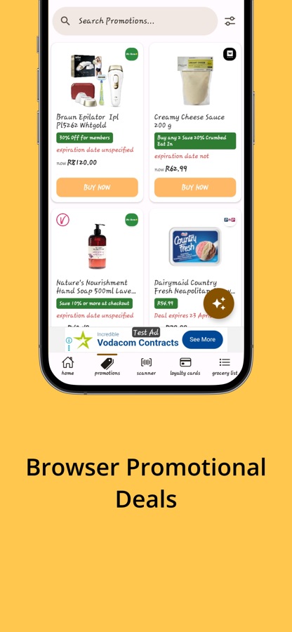 Stock0 promotional deals browsing screen